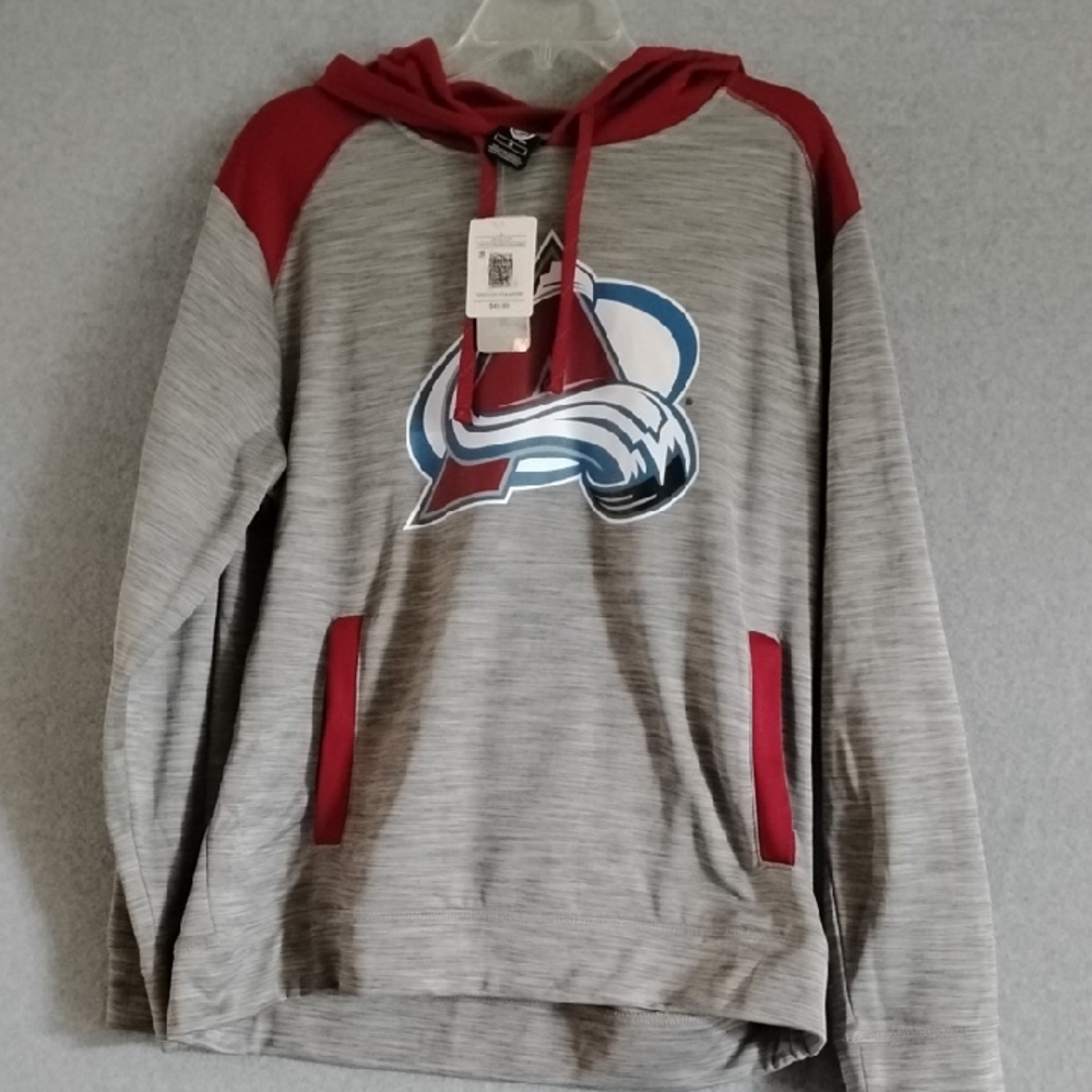 NHL Colorado Avalanche Gray and Red Men's Hoodie